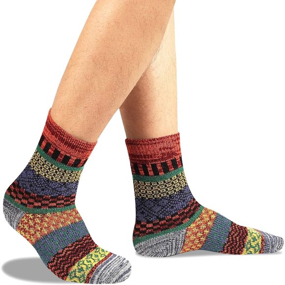 Men's Winter Wool Socks Thermal Warm Soft Crew Socks （5 Pairs） - Picture 5 of 7